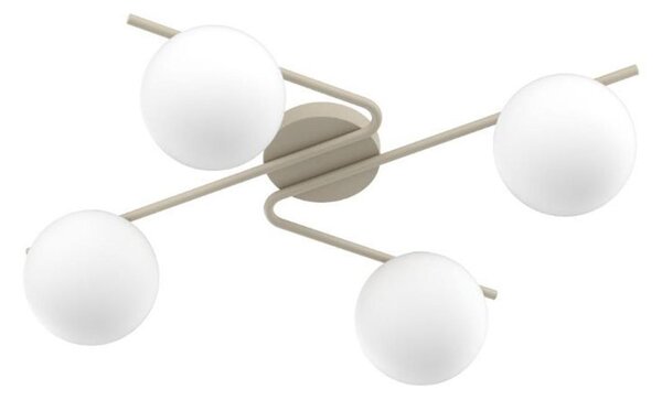 BOOMERANG APPLIQUE PLAFONIERA 4 LUCI SABBIA DESIGN MODERNO LAMPADINE ATTACCO E27