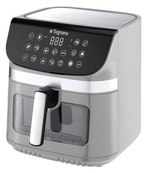 Tognana Friggitrice ad Aria 9 Litri Potenza 2200W con Doppia Resistenza e Termostato Regolabile colore Grigio Perla Iridea - D2DFA09IRPEA