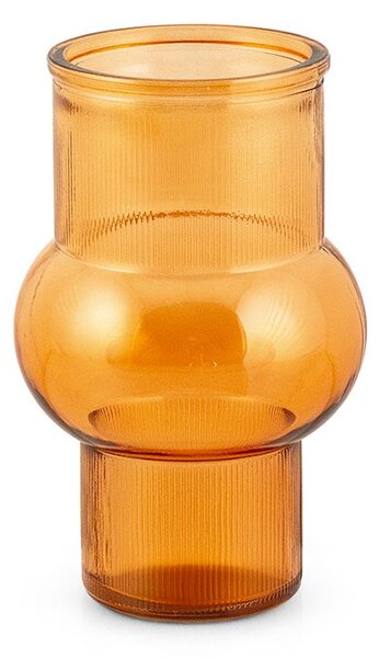 Vaso geometrico in vetro ambra h 17 cm