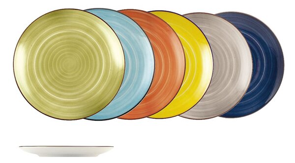 Set 12 piatti frutta Caribe in stoneware assortiti cm 20