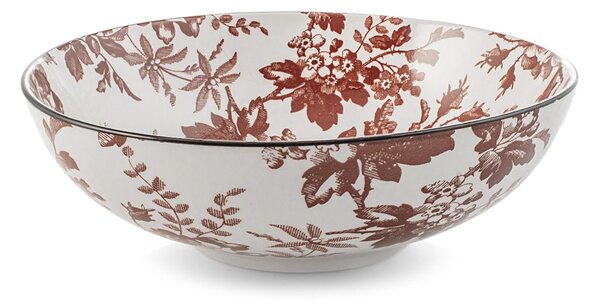 Set 6 coppe con piede Elizabeth in porcellana bianca decorata rosso cm 21
