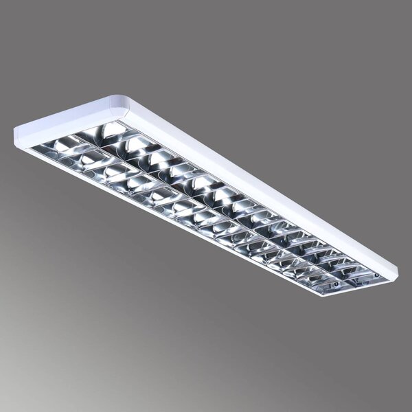 G & L Handels GmbH Plafoniera griglia 432, bianco, lunga 154,5 cm dimmerabile, Bianco / Opale, Studio / Ufficio, Metallo, Moderno, Plafoniera