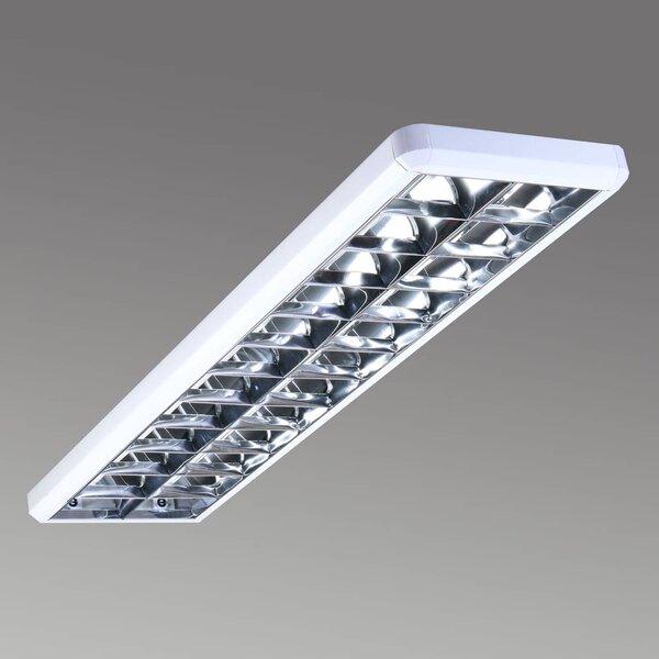 G & L Handels GmbH Plafoniera griglia 432, bianco, lunga 124,5 cm dimmerabile, Bianco / Opale, Studio / Ufficio, Metallo, Moderno, Plafoniera
