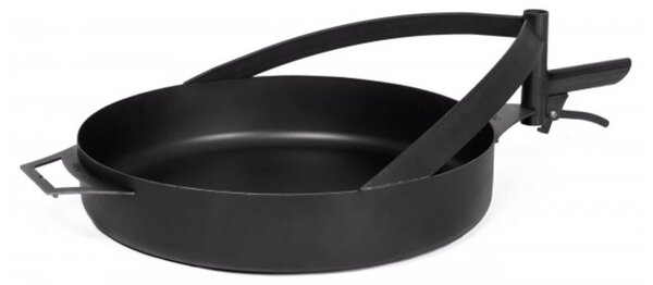 Pentola in Acciaio Naturale 50cm con Manico per Braciere �BANDITO� e MONTANA X - Diametro 50cm, Profondit� 10cm, Peso 6,2kg, Prodotto Artigianale Europeo di Alta Qualit�