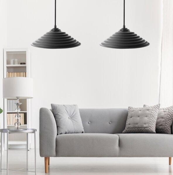 SET 2x Lampadario su corda UFO 1xE27/60W/230V