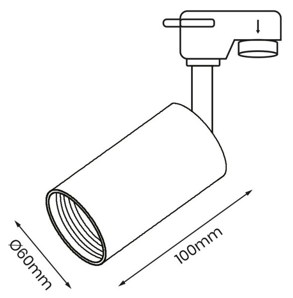 Faretto per sistema a binario PIPE 1xGU10/25W/230V bianco