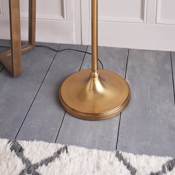 Endon 63621 - Lampada da terra STANFORD 1xE27/60W/230V ottone/beige
