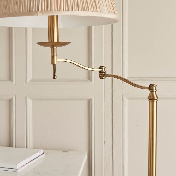 Endon 63621 - Lampada da terra STANFORD 1xE27/60W/230V ottone/beige