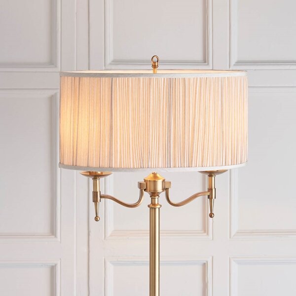 Endon 63620 - Lampada da terra STANFORD 2xE14/40W/230V ottone/beige