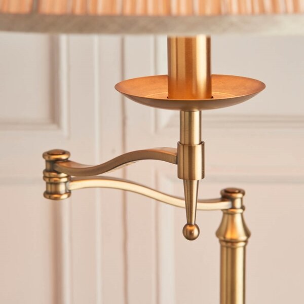 Endon 63621 - Lampada da terra STANFORD 1xE27/60W/230V ottone/beige