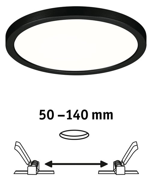 Pannello LED Paulmann Areo rotondo nero 4000K Ø17,5 cm