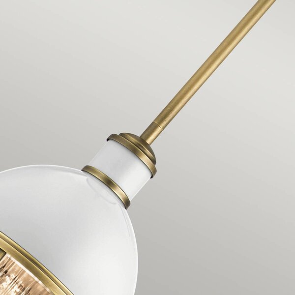 Quintiesse Lampada a sospensione Tollis, ottone/bianco, 1 luce, Ø 20,4 cm