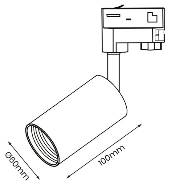 Faretto per sistema a binario trifase PIPE 1xGU10/25W/230V bianco