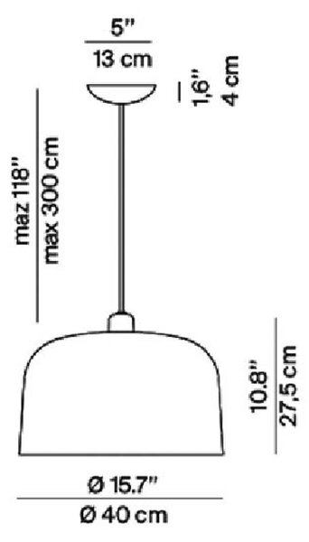 Luceplan lampada a sospensione Zile tortora opaco, Ø 40cm