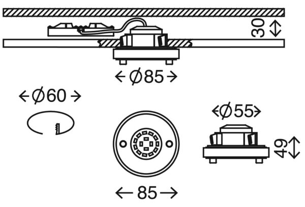 Briloner 7214-012 - Lampada LED da incasso per bagni ATTACH LED/5W/230V IP44