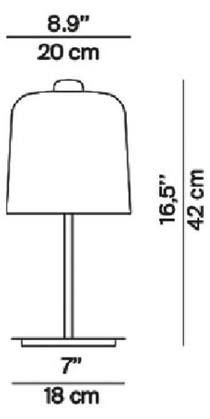 Luceplan Zile da tavolo bianco satinato alta 42 cm