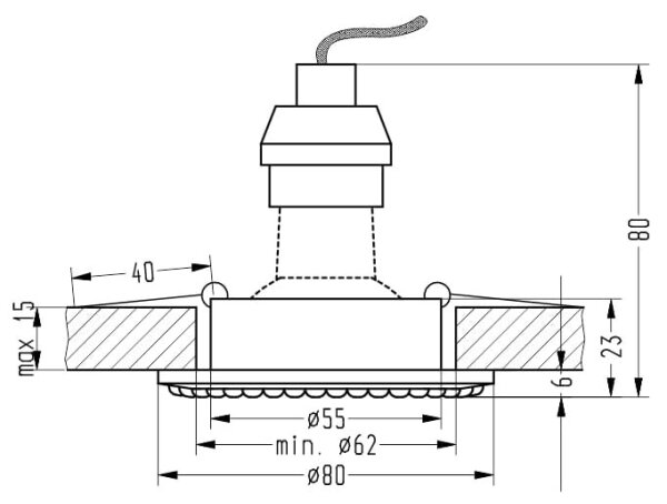 Lampada da incasso SOC 1xGU10/50W/230V