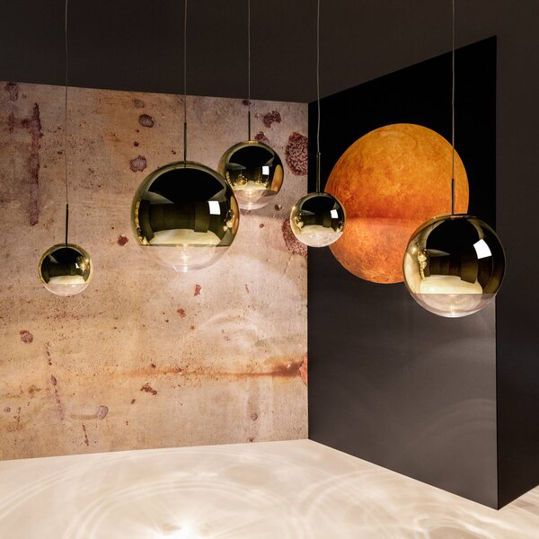 Tom Dixon Mirror Ball LED sospensione Ø 50 cm oro