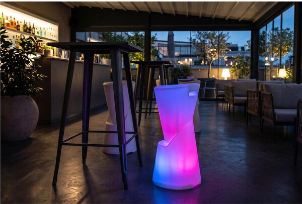 Sgabello in polietilene DOT CON LUCE BATTERY RGBW LED Dimensioni 39x h 78 cm -Portata massima 120 kg
