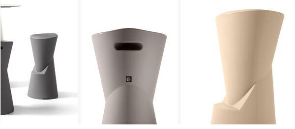 Sgabello in polietilene solidit� e maneggevolezza. Dimensioni 39x h 78 cm -Portata massima 120 kg COLORE FERRO