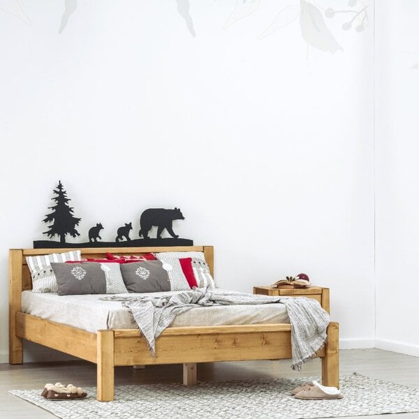 Letto rustico piazza e mezza, matrimoniale o King Size pediera bassa - LM-AD016-PB