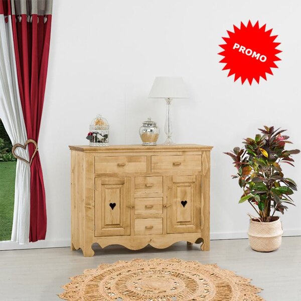 Base credenza 2 ante e 5 cassetti con cuori - LM-C4PROMO