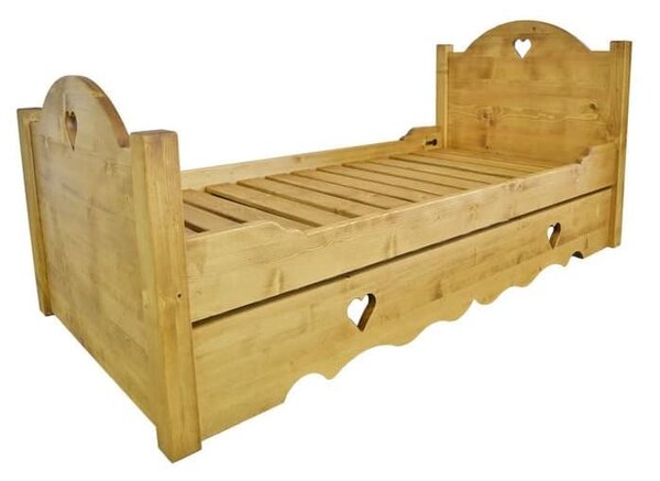 Letto singolo rustico con cuore - LM-C165 A