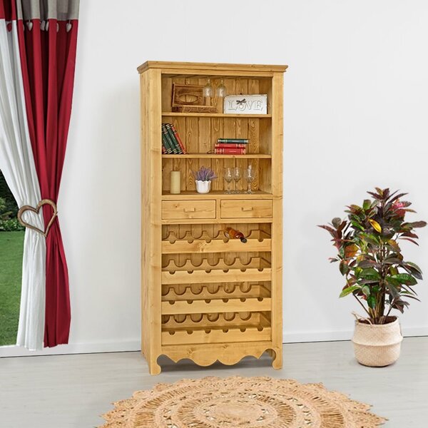 Mobile bar 2 cassetti e 2 ripiani con bottigliera - LM-C212