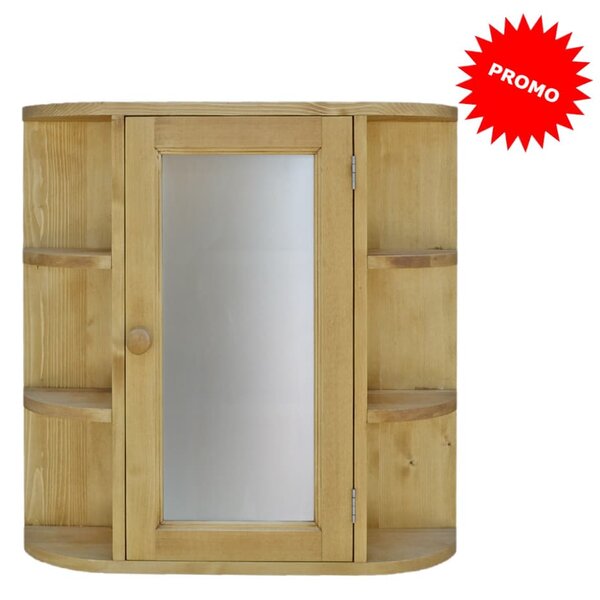 Pensile bagno 1 anta con specchio e ripiani - LM-C293 PROMO
