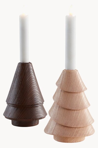 Set di 2 portacandele natalizi Woody