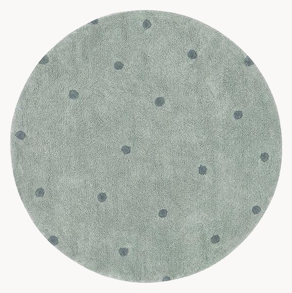 Tappeto rotondo per bambini a pelo corto in cotone fatto a mano Mini Dot