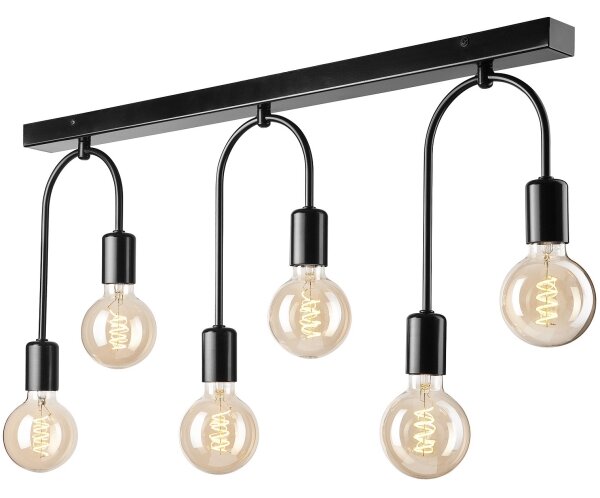Plafoniera JANO 6xE27/15W/230V nero