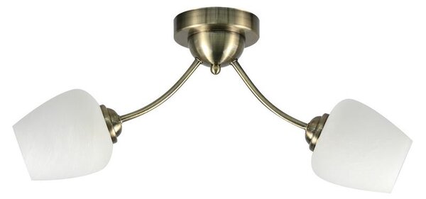 Lampadario a plafone ZINA 2xE27/40W/230V ottone/bianco