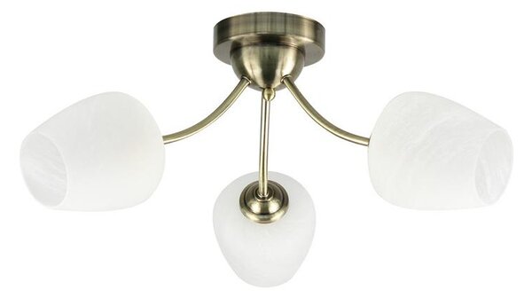 Lampadario a plafone ZINA 3xE27/40W/230V ottone/bianco