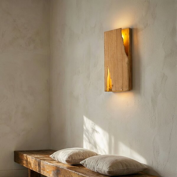 Applique da parete Lucande, Tarry, dimmerabile, Legno, Soggiorno, Legno, Campagna / rustico