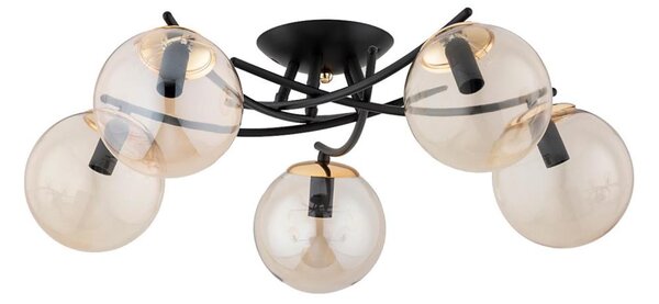 Lampadario a plafone SAVI 5xE14/10W/230V nero/oro