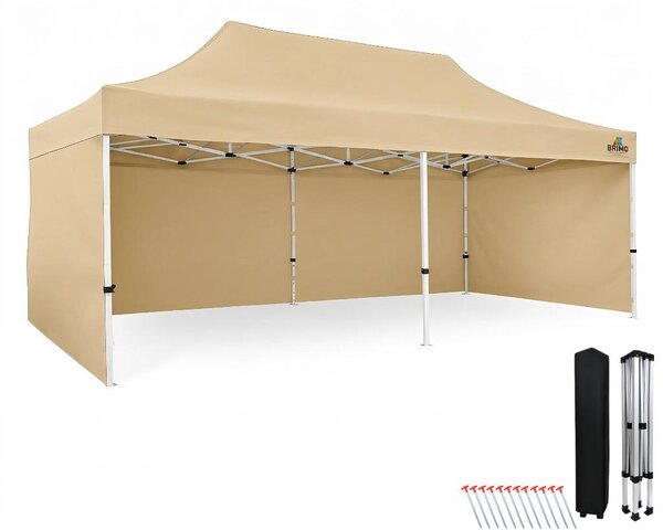 Tendone per feste 3x6, impermeabile gazebo rapido 330 g/m², struttura in acciaio + 3 pareti