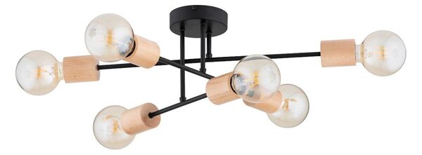 Lampadario a plafone LA-STENA 6xE27/15W/230V beige/nero