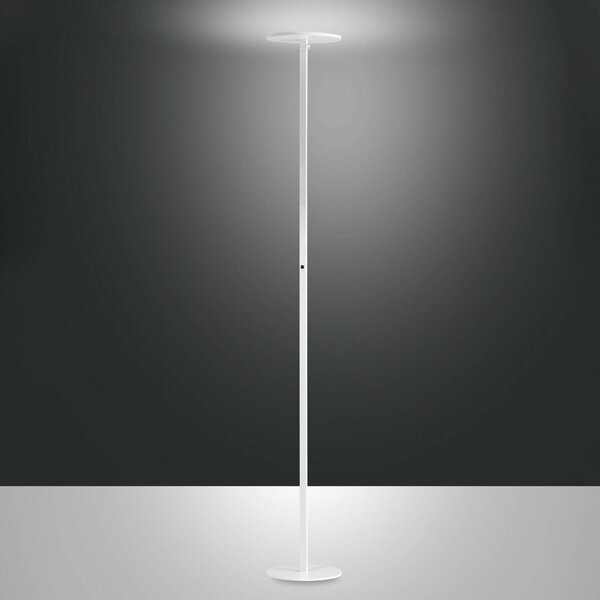 Fabas Luce Lampada da terra con luce lettura Regina, dimmerabile, Bianco / Opale, Soggiorno / Sala da pranzo, Metallo, Moderno, Lampada da terra