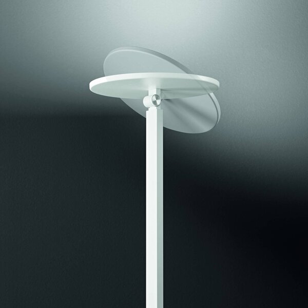 Fabas Luce Lampada da terra con luce lettura Regina, dimmerabile, Bianco / Opale, Soggiorno / Sala da pranzo, Metallo, Moderno, Lampada da terra