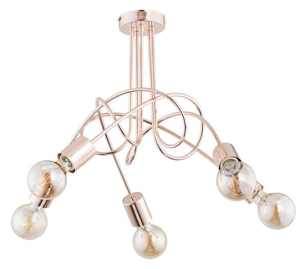 Lampadario a plafone TANGO 5xE27/15W/230V rame