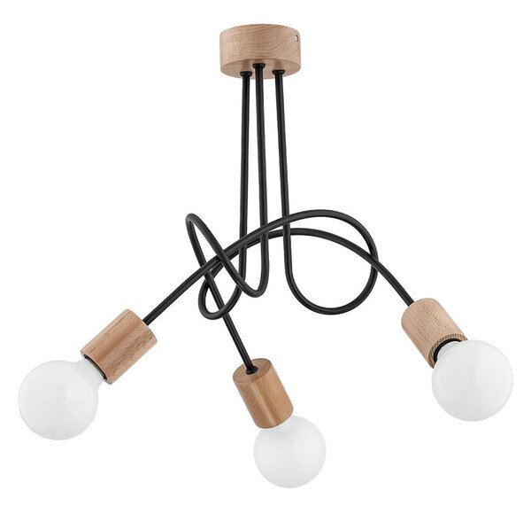Lampadario a plafone TANGO 3xE27/15W/230V marrone/nero
