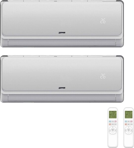 Zephir Climatizzatore Dual Split Inverter 9000 + 12000 Btu Condizionatore con Pompa di Calore Classe A++/A++ Gas R32 Wi-Fi ( Unit Interna + Unit 