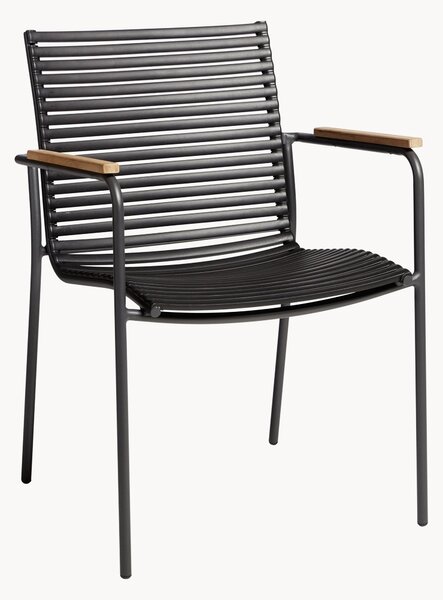 Sedia da giardino con braccioli in legno di teak Mood