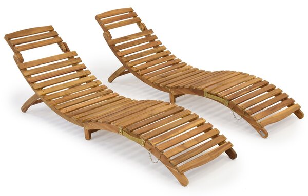 Set di due sedie a sdraio in legno Liberia Garden Point
