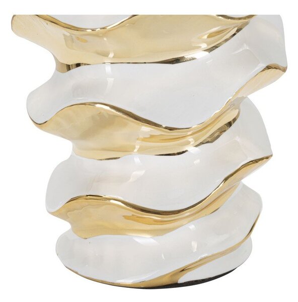 Lampada da tavolo bianca/dorata in ceramica con paralume in tessuto (altezza totale 53 cm) Glam Space – Mauro Ferretti