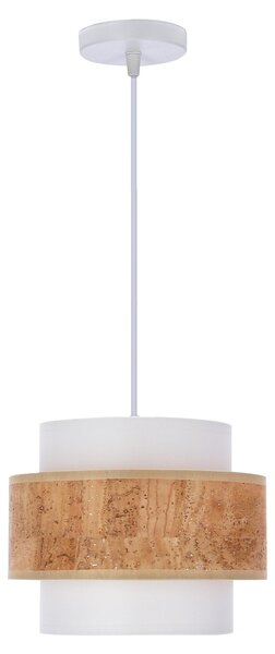 Lampada a sospensione con paralume in cork bianco-beige, 1xE27x40W, tessuto, dimensioni: 100x20x20 cm, IP20, Candellux