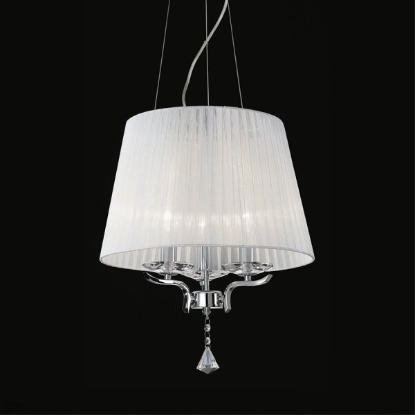 Ideal Lux - Lampadario a sospensione con filo PEGASO 3xE14/28W/230V diametro 40 cm cromo lucido
