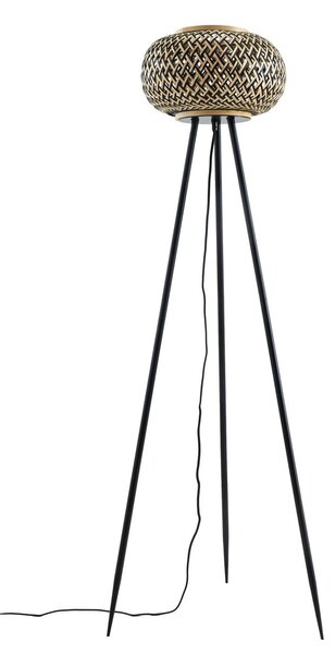 Lampada da terra Lindby, Nerys, Legno, Soggiorno, Legno