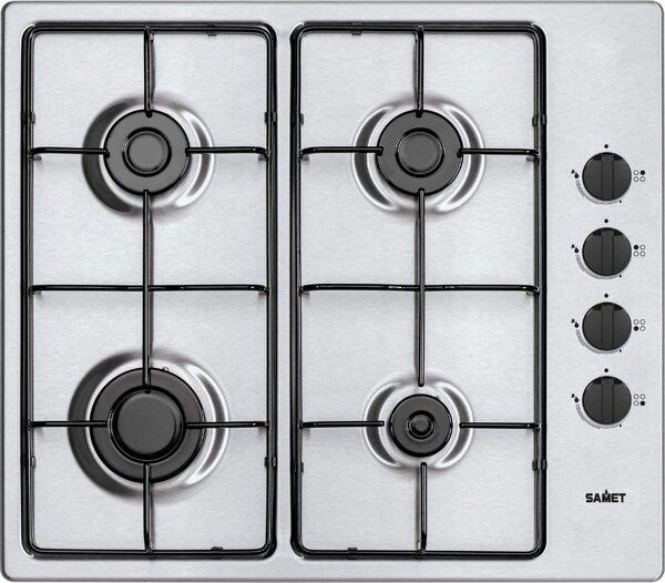 Samet Piano Cottura a Gas 4 Fuochi 60 cm Materiale Acciaio Inox colore Inox - Ariane202560IX